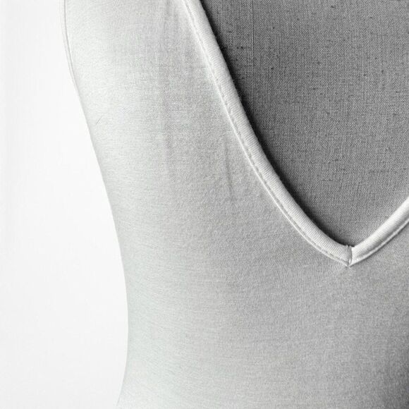 Nasty Gal White Knit V-Neck Slit Maxi Bodycon Cover Up Beach Dress Size S - Picture 7 of 7